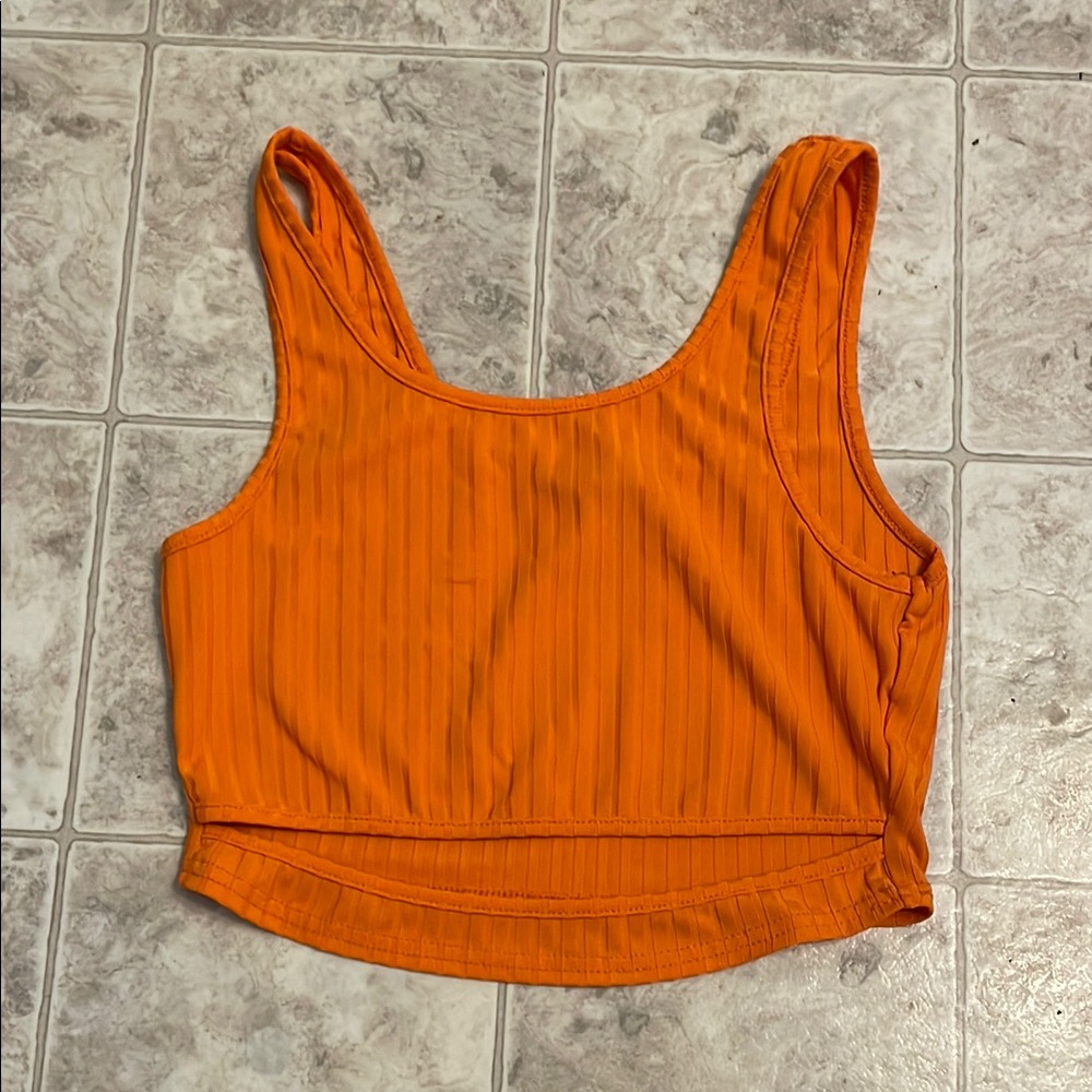 Orange Cutout Women’s Tank Top